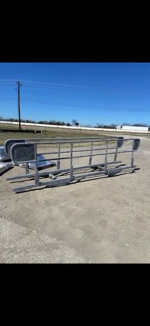 Unfinished walkway railing before powder coating